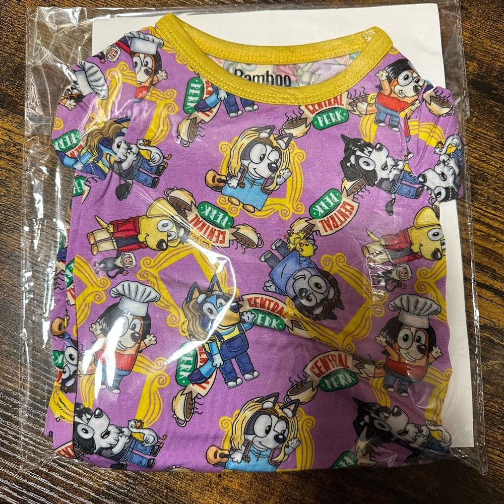 Bluey Bamboo 4 You Purple and Yellow Matching Top & Shorts